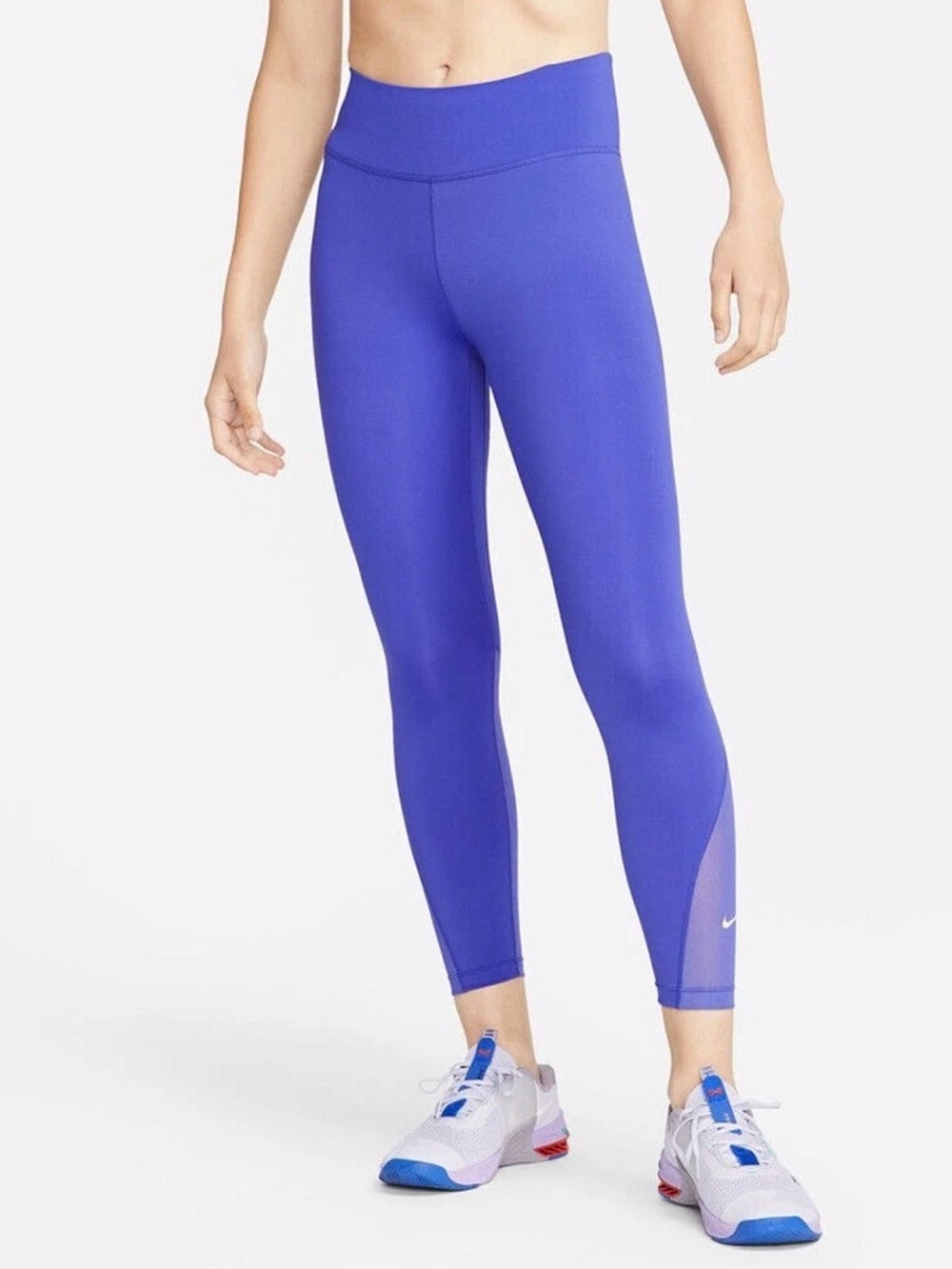 Nike Dri-Fit Women's Large Blue Ankle Length Mid Rise Leggings